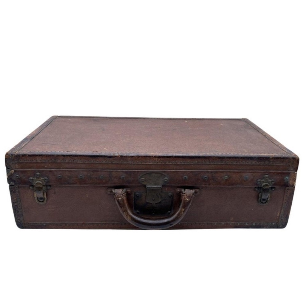Louis Vuitton Rue Scribe Luggage  Vintage (early 1900’s) Entrupy COA included